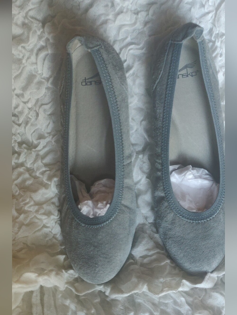 Dansko Gray Suede  Women's Slip-On Flats